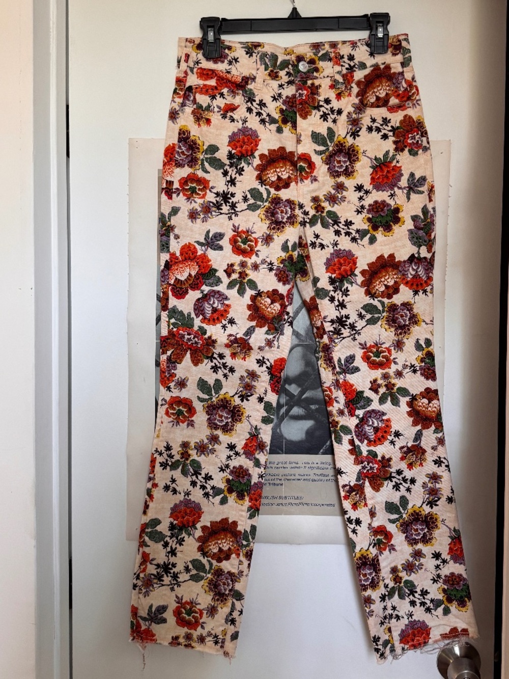 Anthropologie Pilcro High Rise Cigarette Floral Jeans Size 28